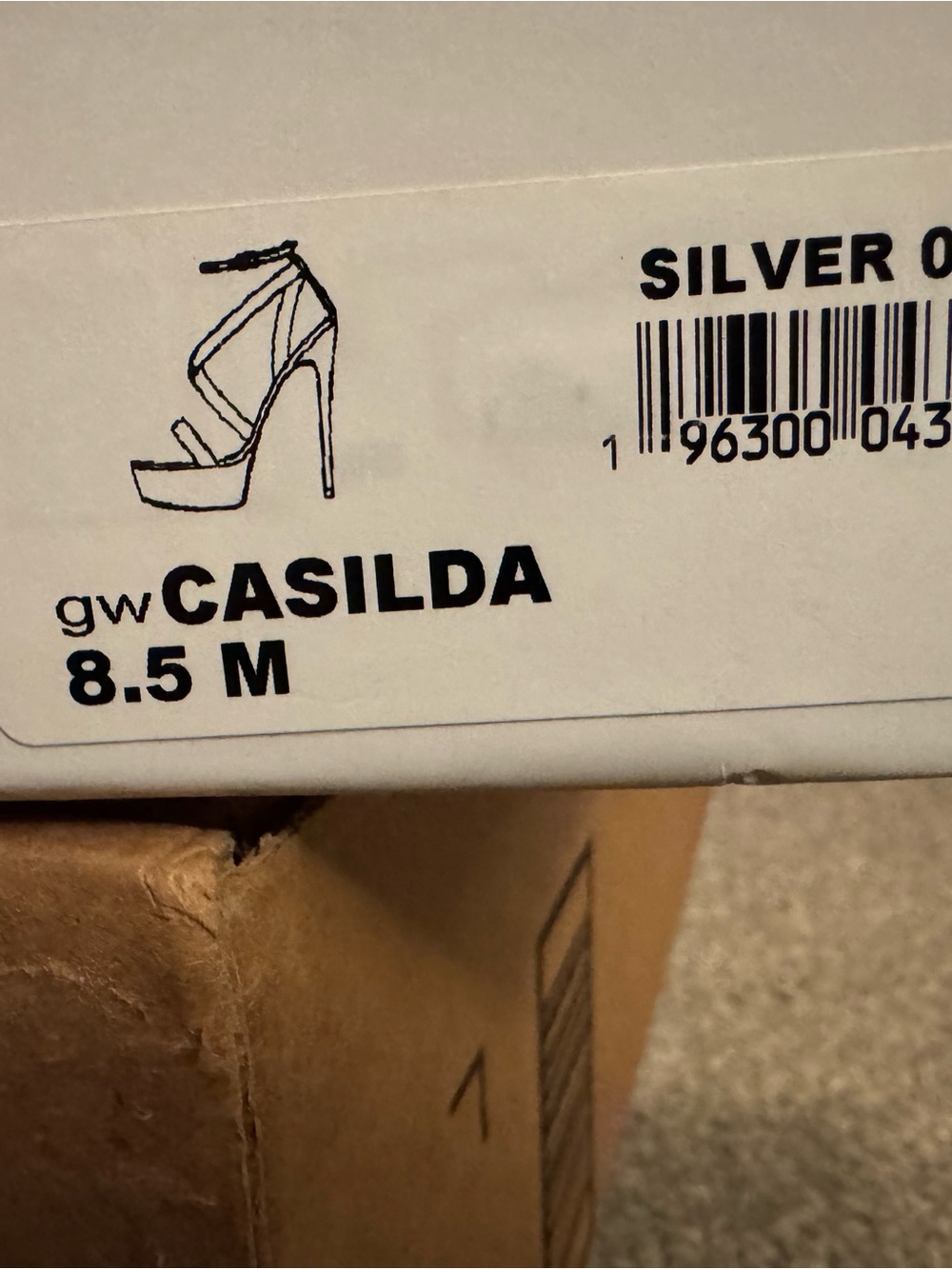 GUESS Casilda Silver Clear Strap Stiletto Sandals Women’s size 8.5 - Picture 7 of 7